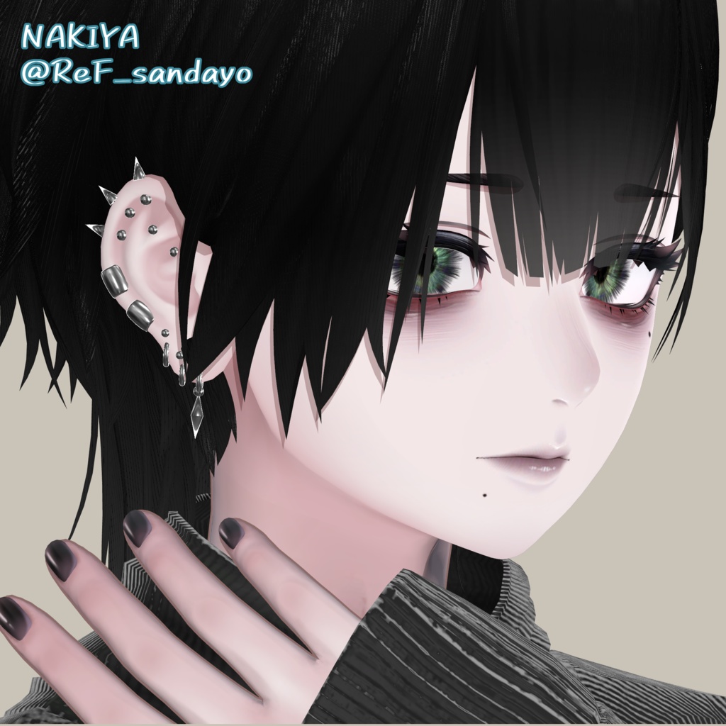 獏・泣夜対応あります🙌【複数アバター対応】【MA対応】♦ Simple Heavily Earrings ♦ しんぷるばちばちピアス