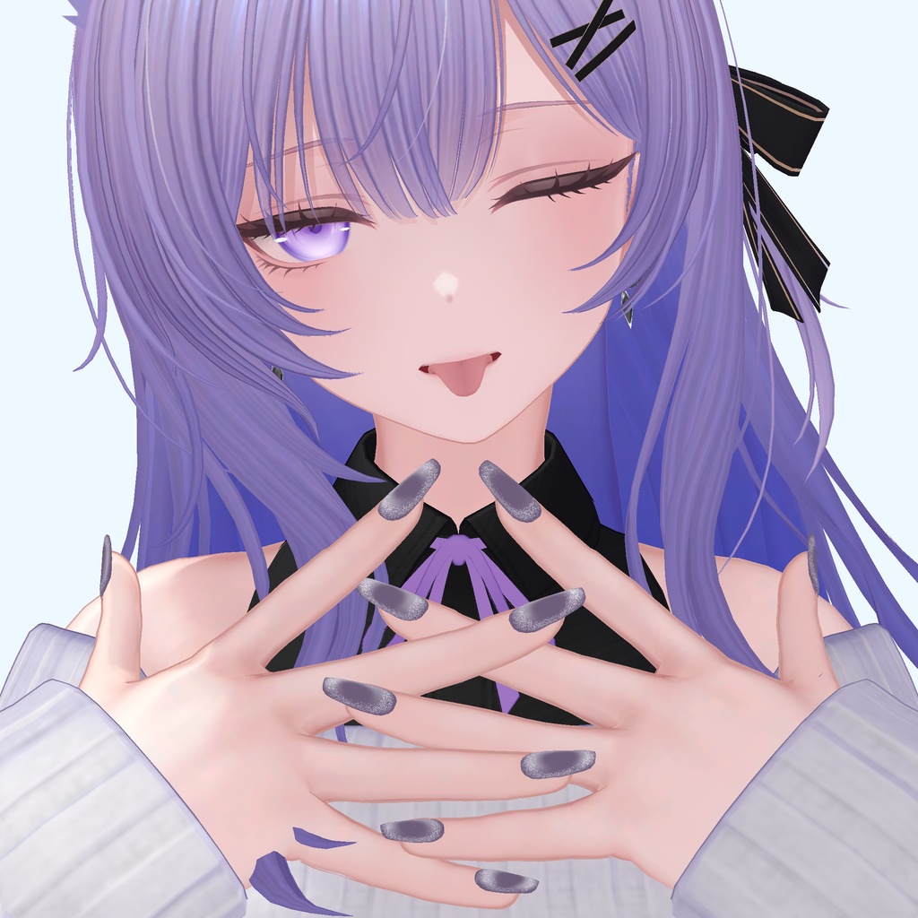 🎁無料配布🎁【複数アバター対応】【YMファンメイド】しんぷるマグネットネイル