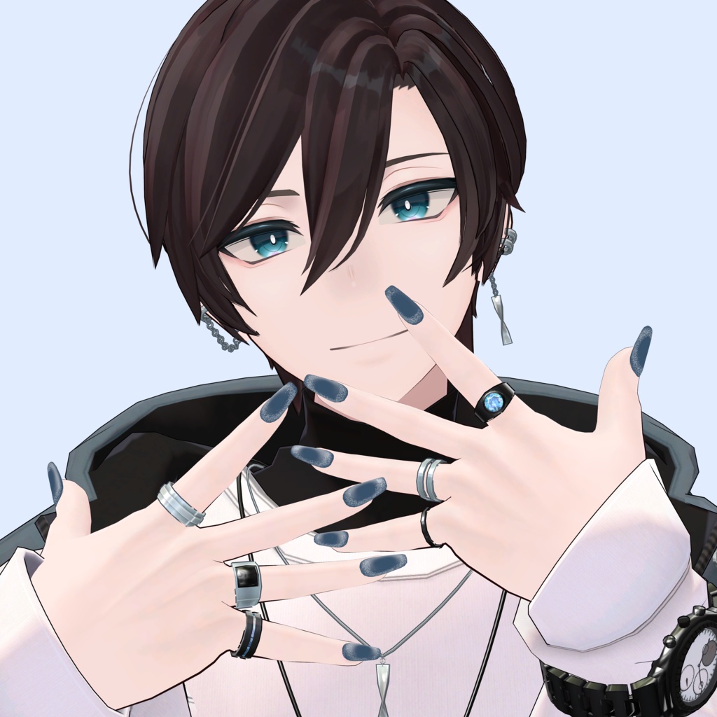 🎁無料配布🎁【複数アバター対応】【YMファンメイド】しんぷるマグネットネイル
