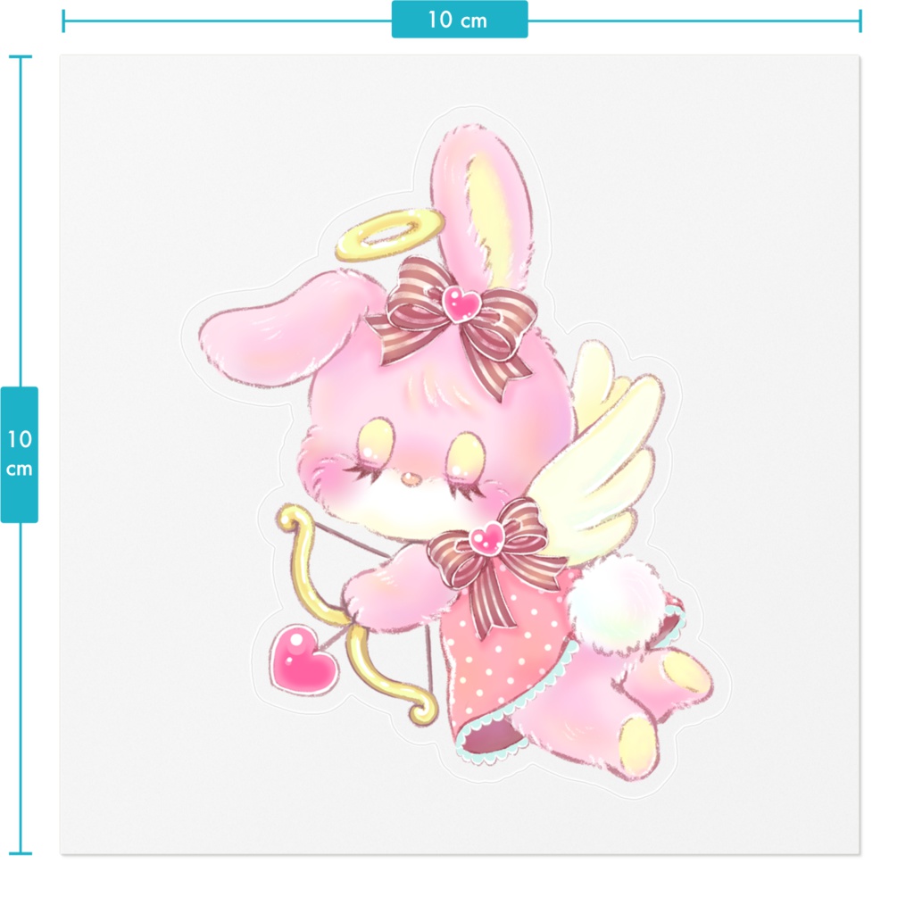 エンジェルうさちゃん♡いちごチョコ♡ステッカー(クリア)
