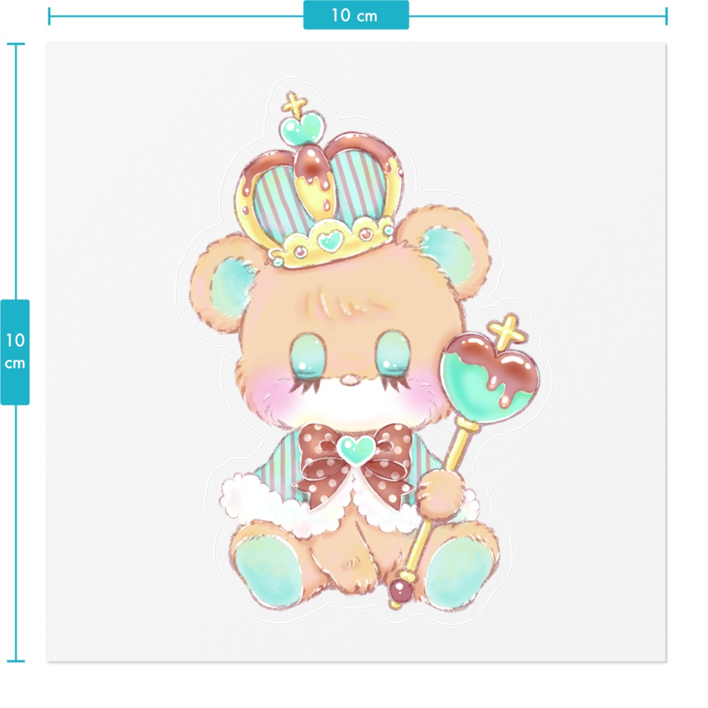 チョコミントベア♡ステッカー(クリア)