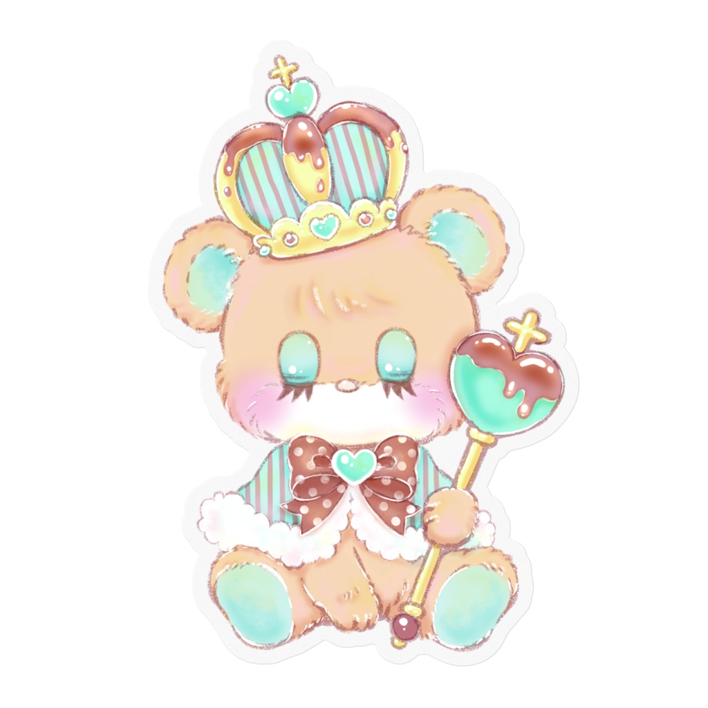 チョコミントベア♡ステッカー(クリア)