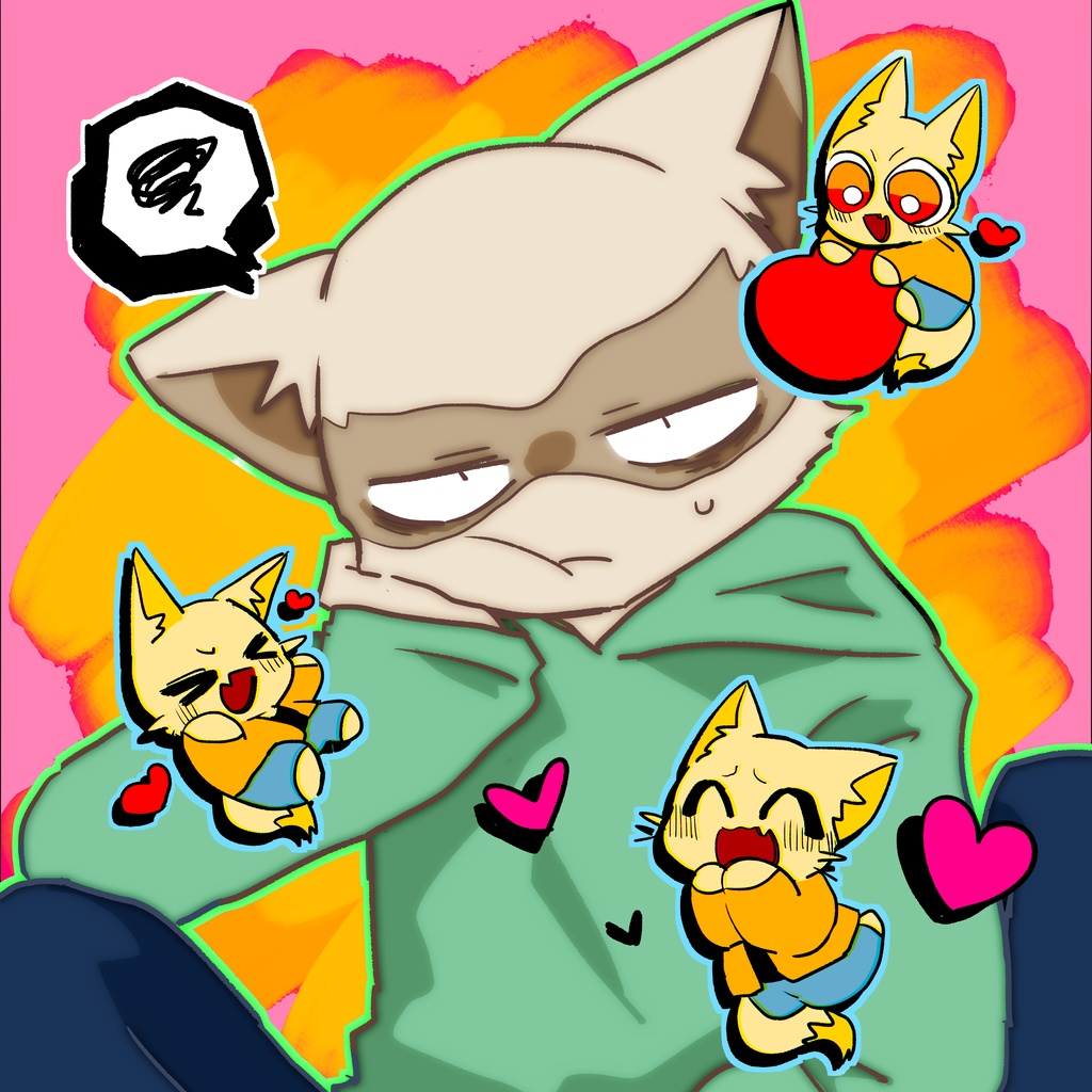 ヒーローくんとヴィランくん　キャンパスプリント