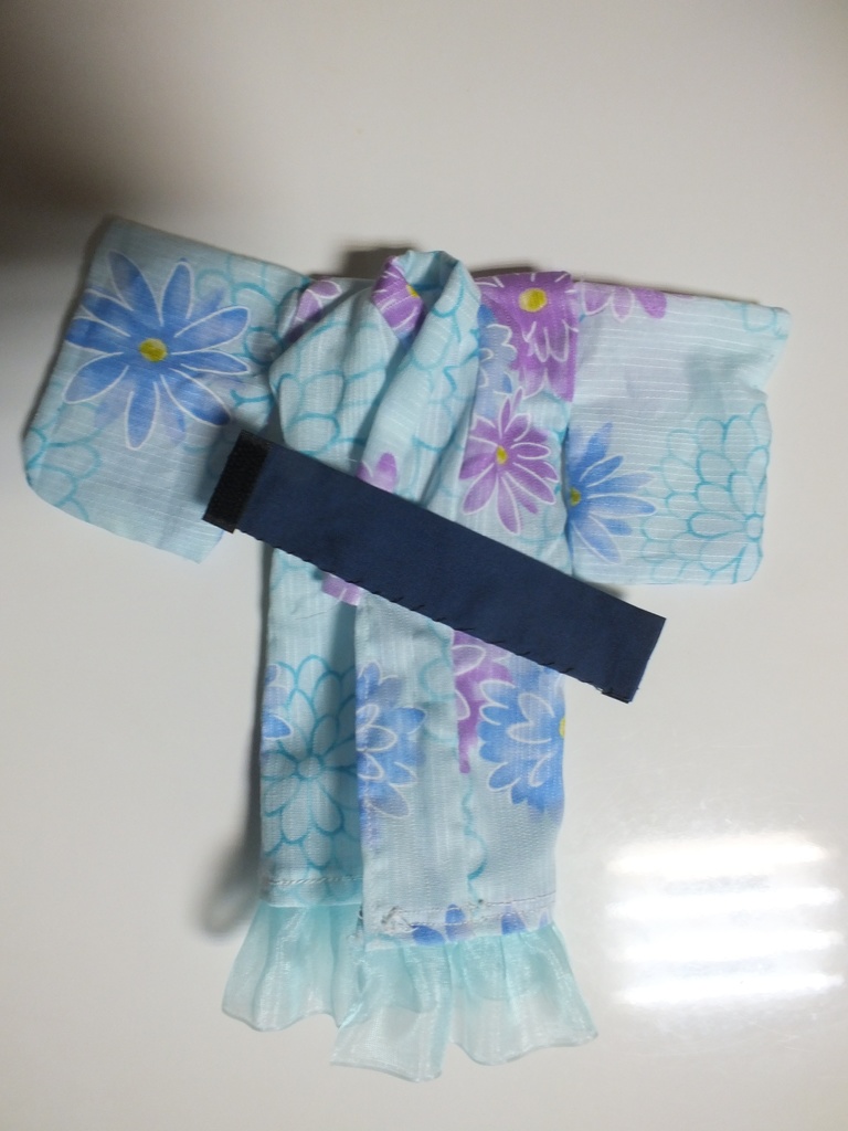 【1/6ドール服】お花の水色浴衣