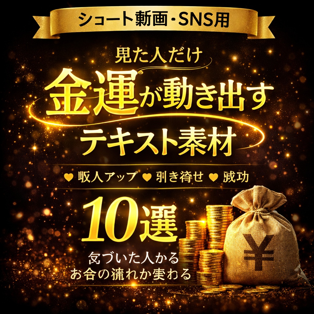 金運が上がるテキスト素材10選｜ショート動画・SNS用