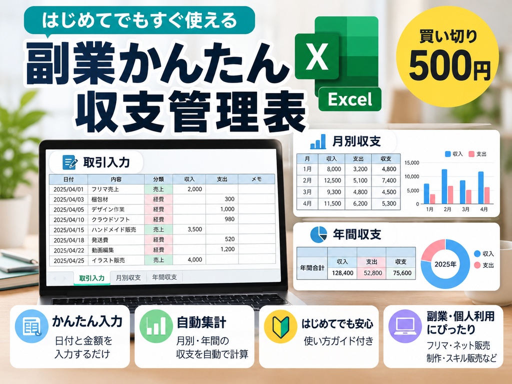 副業かんたん収支管理表