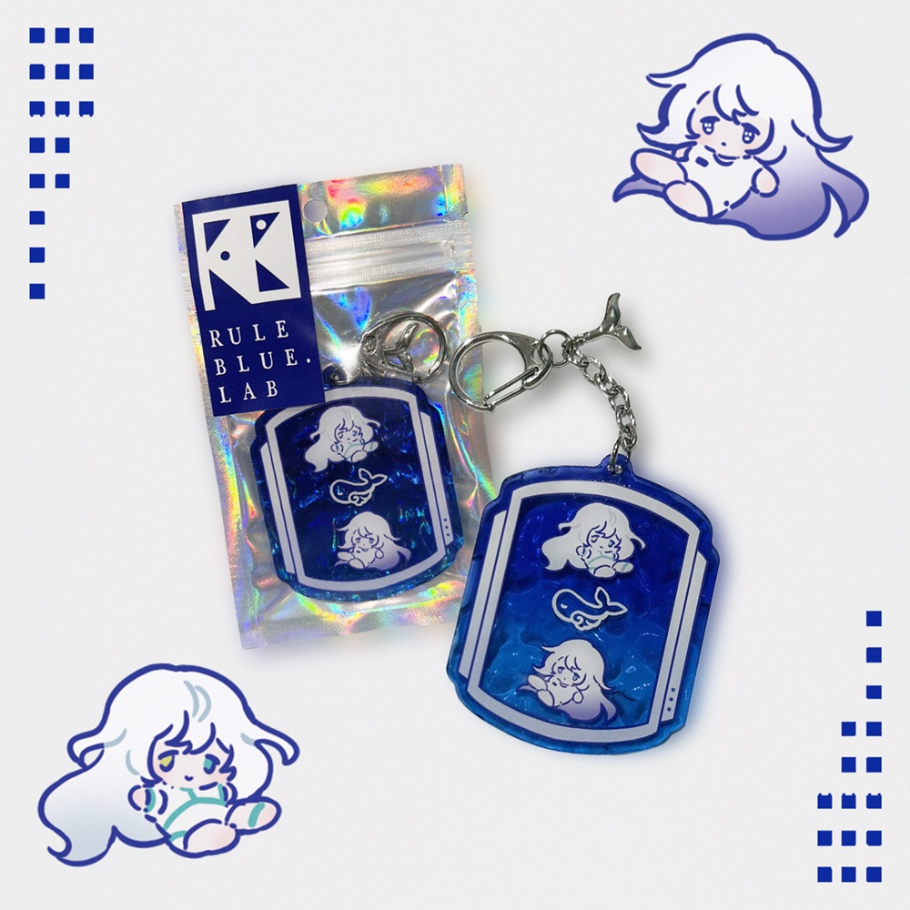 "クオンとあの子"　水面アクリルキーホルダー