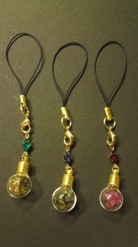 トルマリン入り電球ストラップ