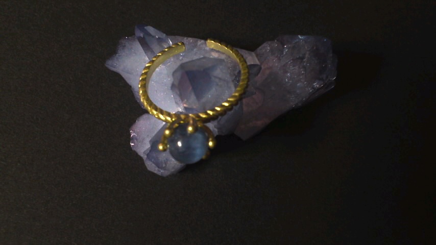 一粒リング(天然石、グラス、スワロ)