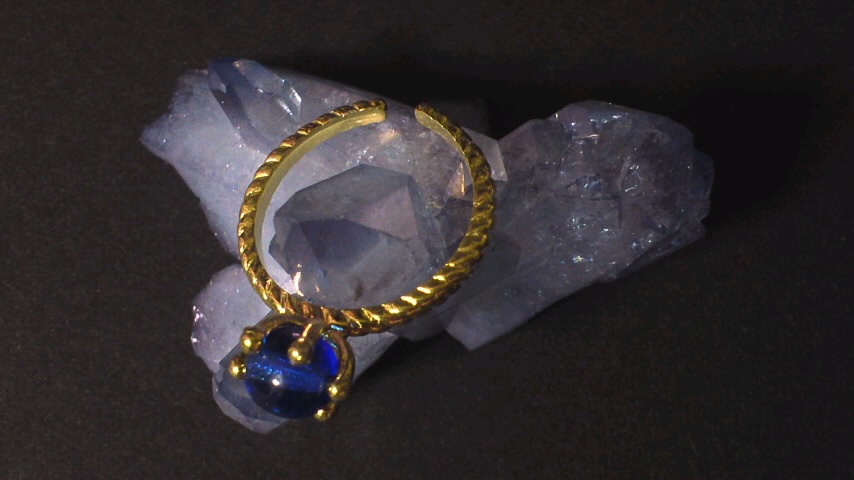 一粒リング(天然石、グラス、スワロ)