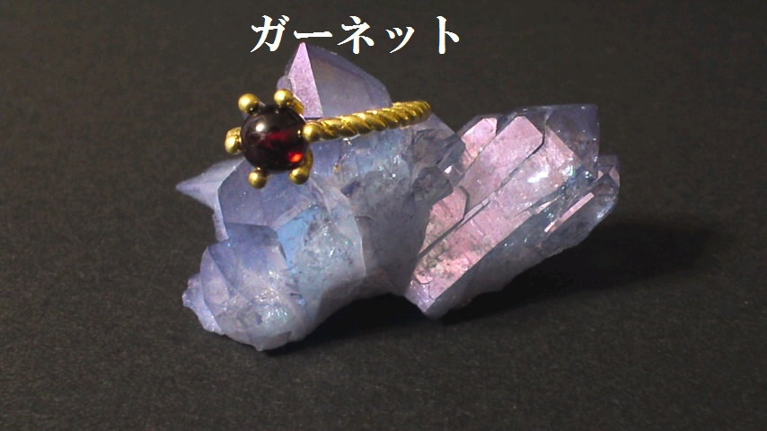 一粒リング(天然石、グラス、スワロ)