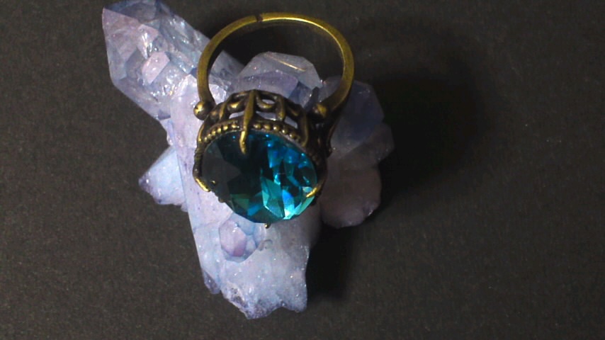 一粒リング(天然石、グラス、スワロ)