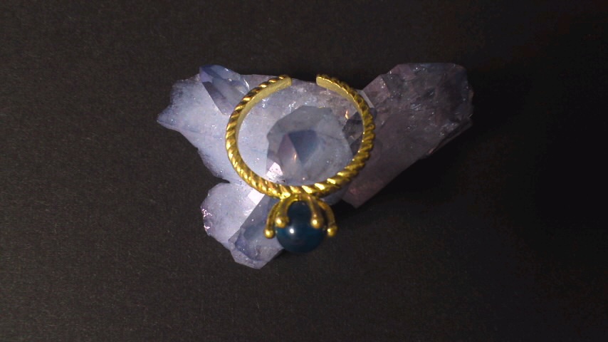 一粒リング(天然石、グラス、スワロ)