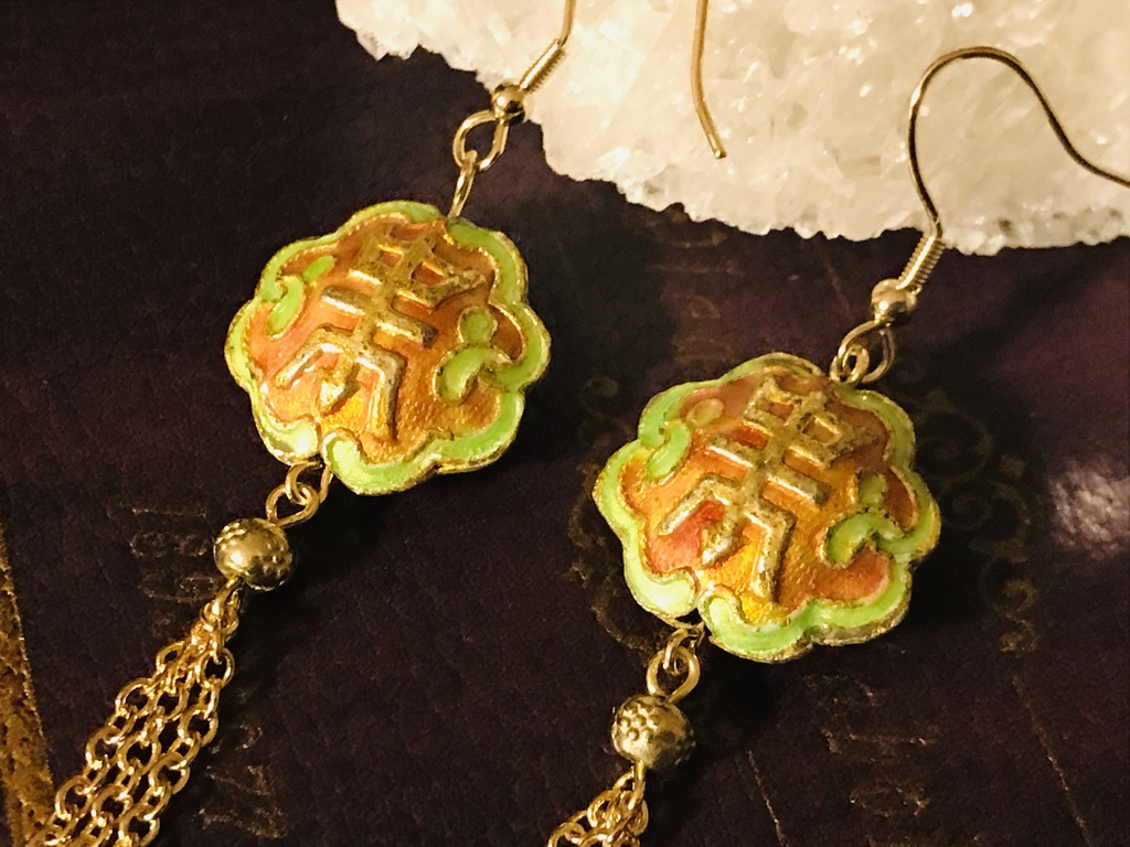 大判七宝ビーズのピアス