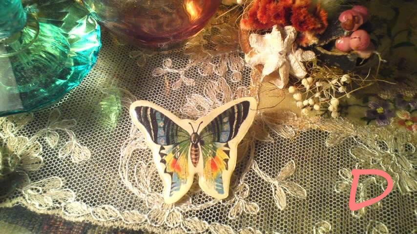 蝶蝶の標本風ブローチ