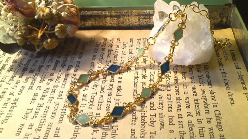 ステンドグラス風ブレスレット（ブルー）