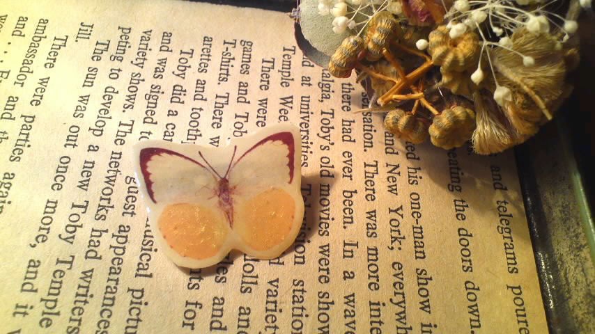 シンプルな蝶のミニブローチ