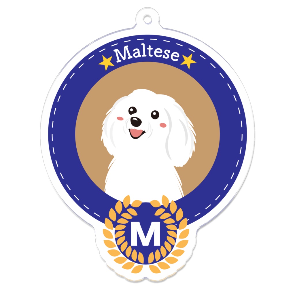 マルチーズ　アクリルキーホルダー