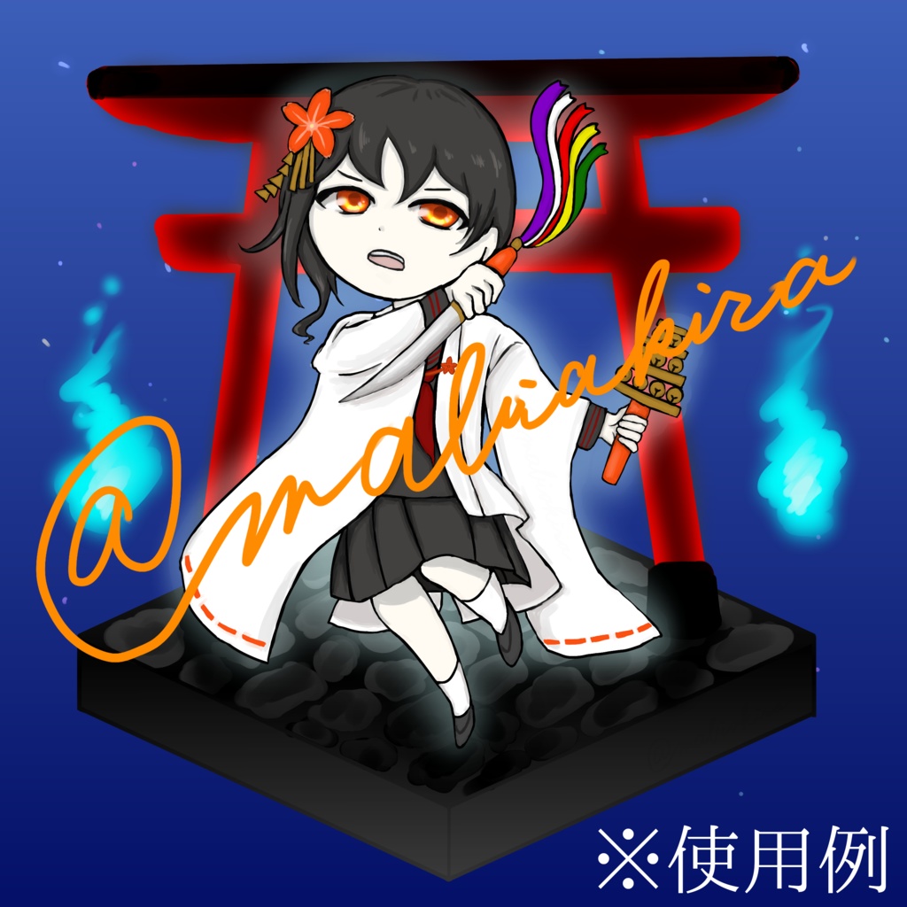 ヴィネット風素材(鳥居)