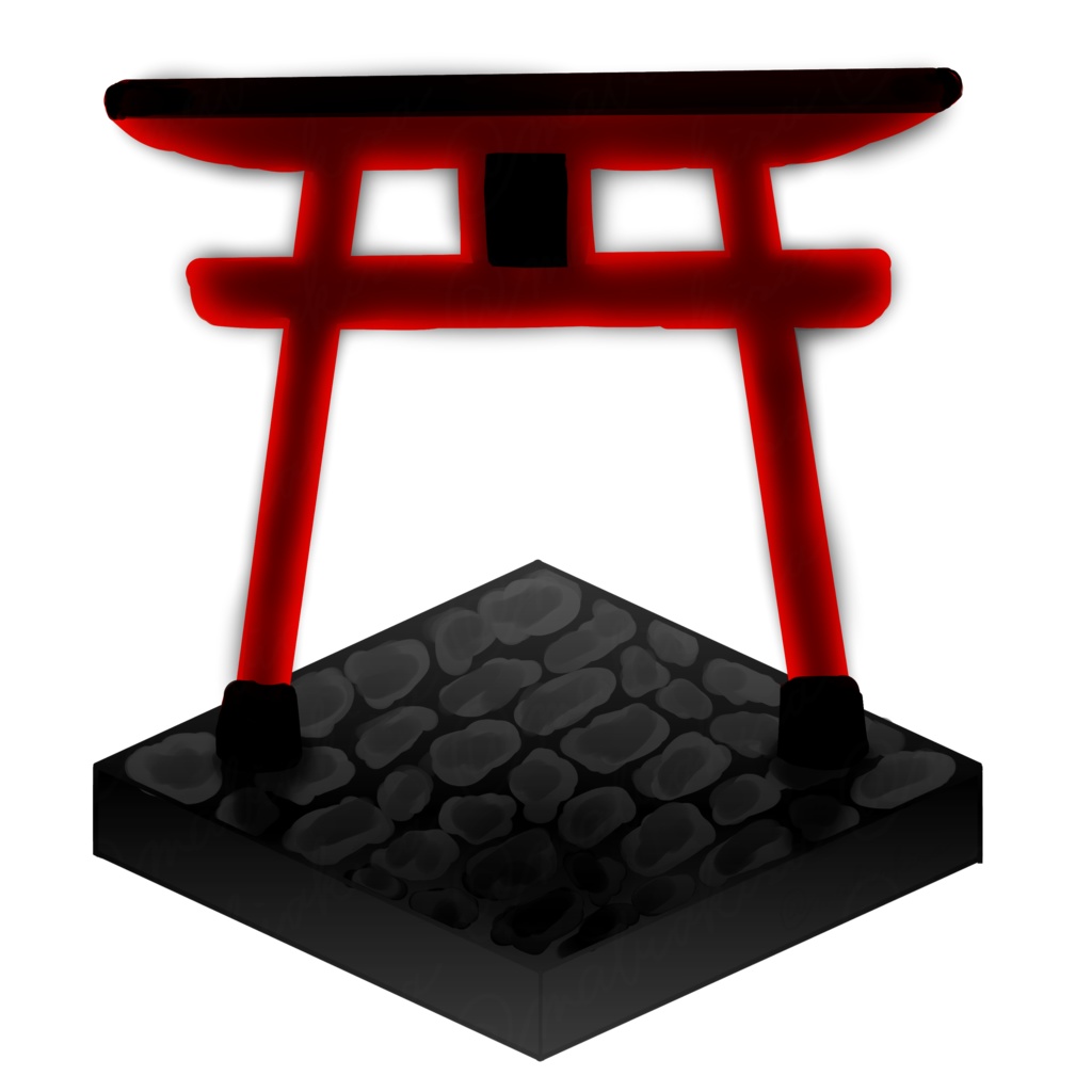 ヴィネット風素材(鳥居)