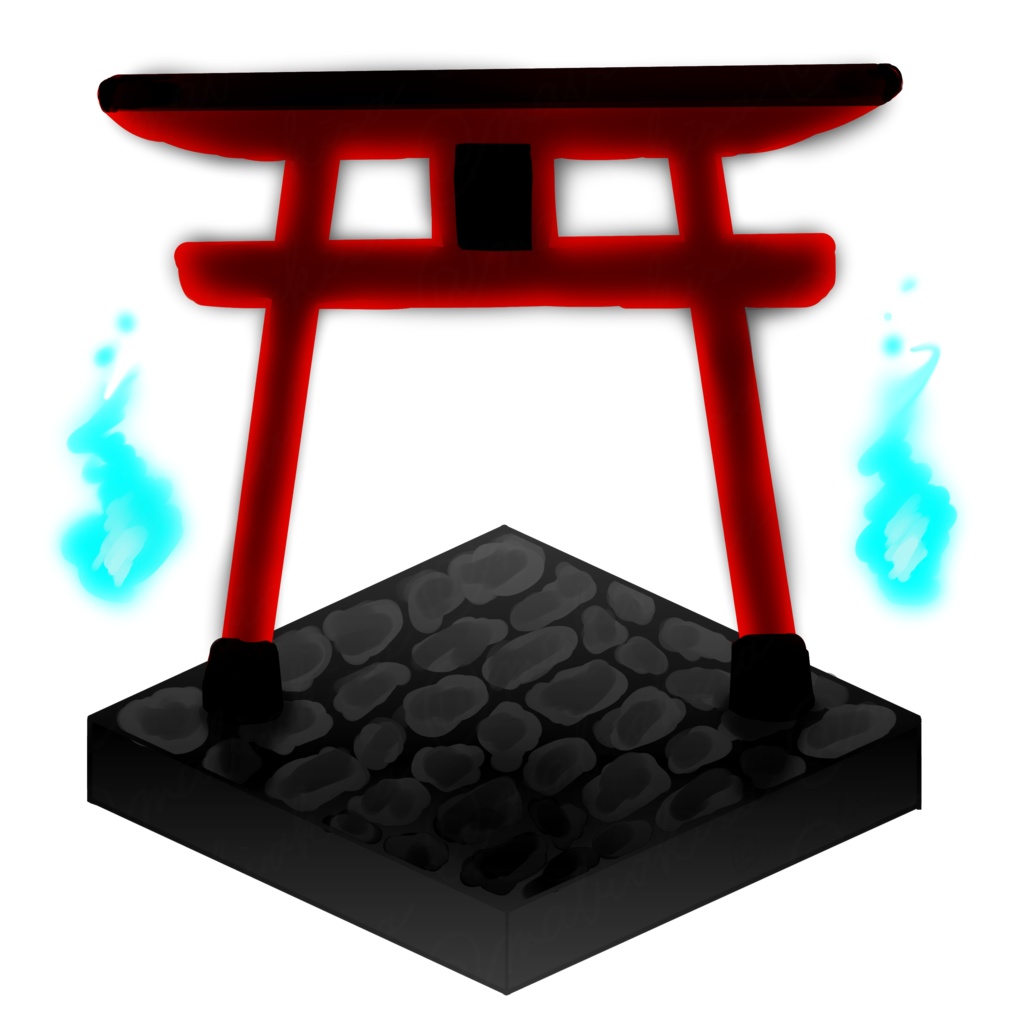 ヴィネット風素材(鳥居)