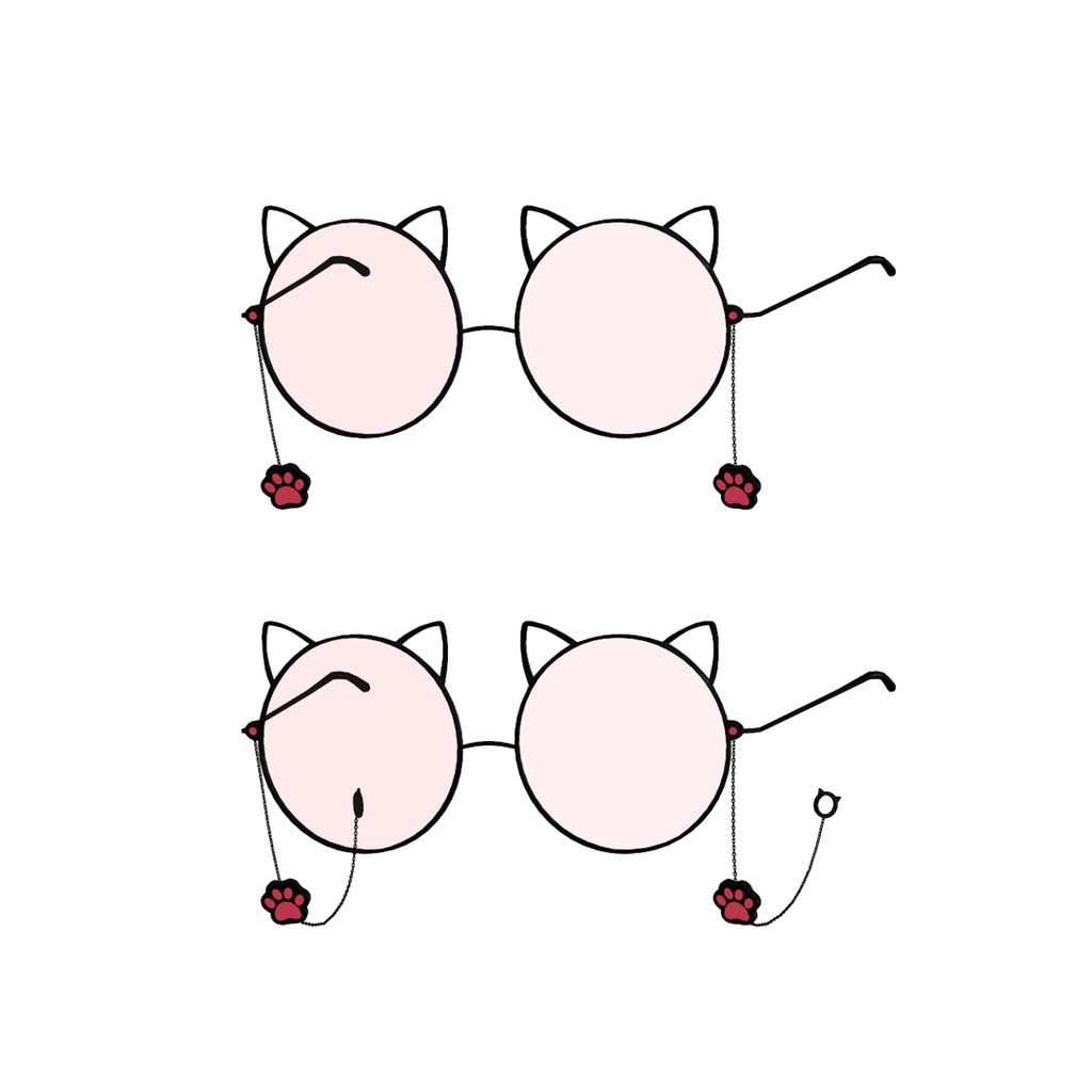 猫目メガネ&モノクルセット【VENINEKO】