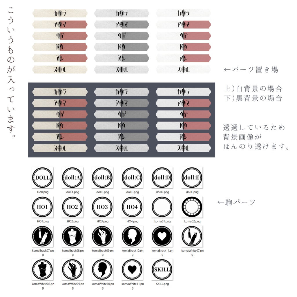 ココフォリア向けシンプルなネクロニカ素材