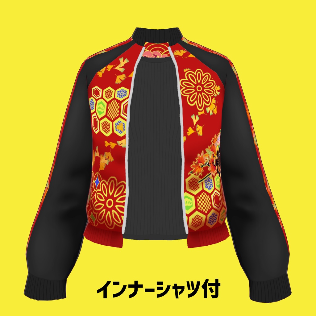 VRoid衣装【和柄スカジャン・秋】