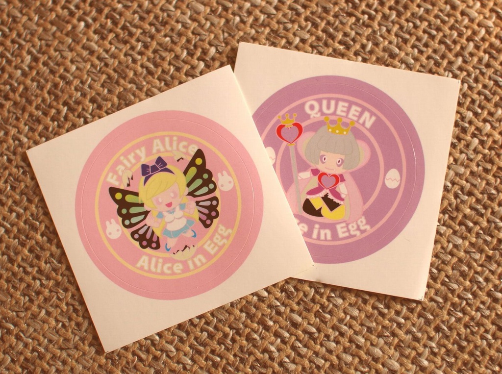 『卵の中のアリス』ホログラム&カラーステッカーシール(不思議の国のアリス)