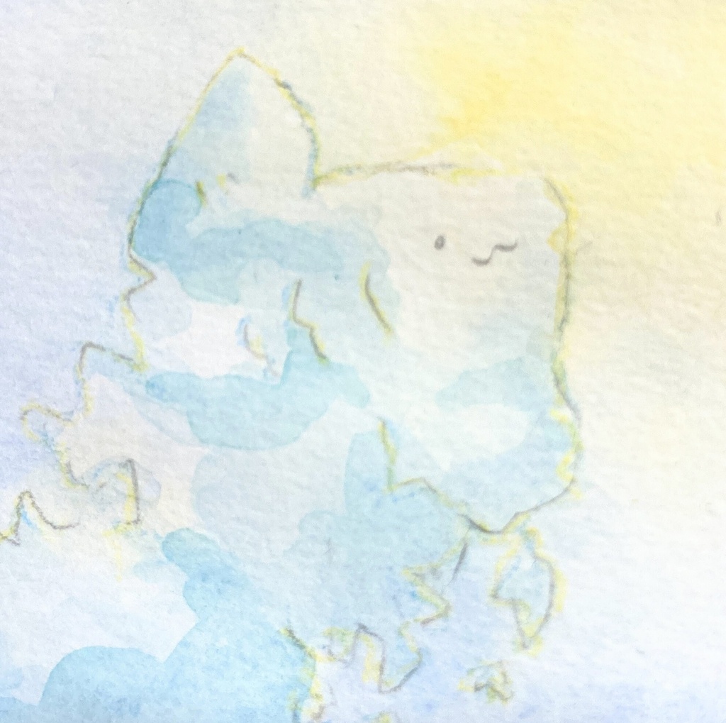 透明水彩 ミニ原画(額なし) おさかな a4