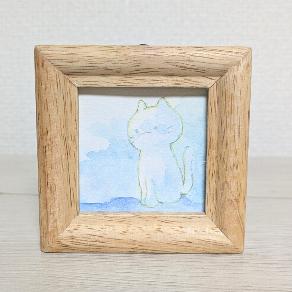 透明水彩 ミニ原画(額なし) ねこ水彩