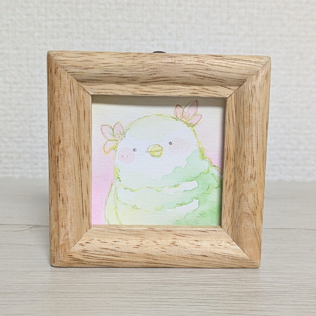 透明水彩 ミニ原画(額なし) とり