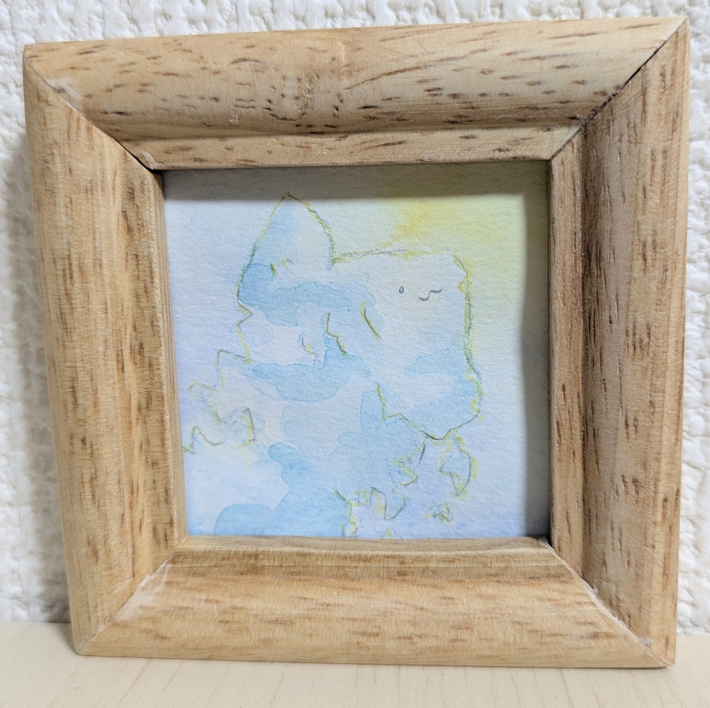 ミニ原画　青いおさかな