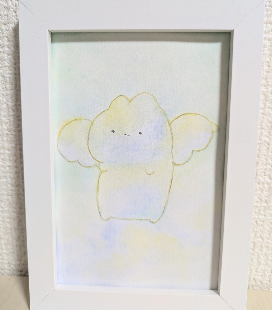 ポストカードサイズ原画　てんしねこ