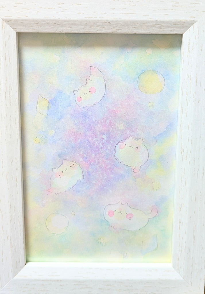 額無し ポストカードサイズ原画 せいめい ねこ