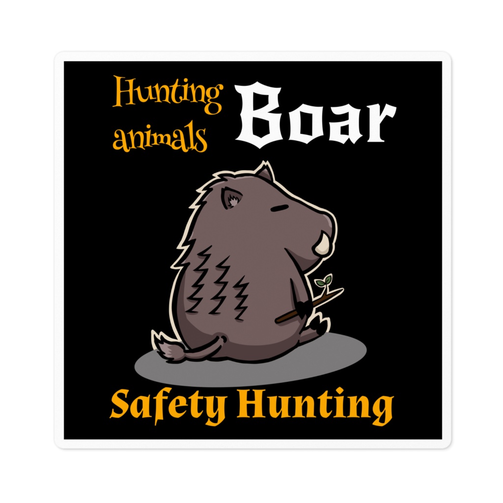 huntingステッカー／猪