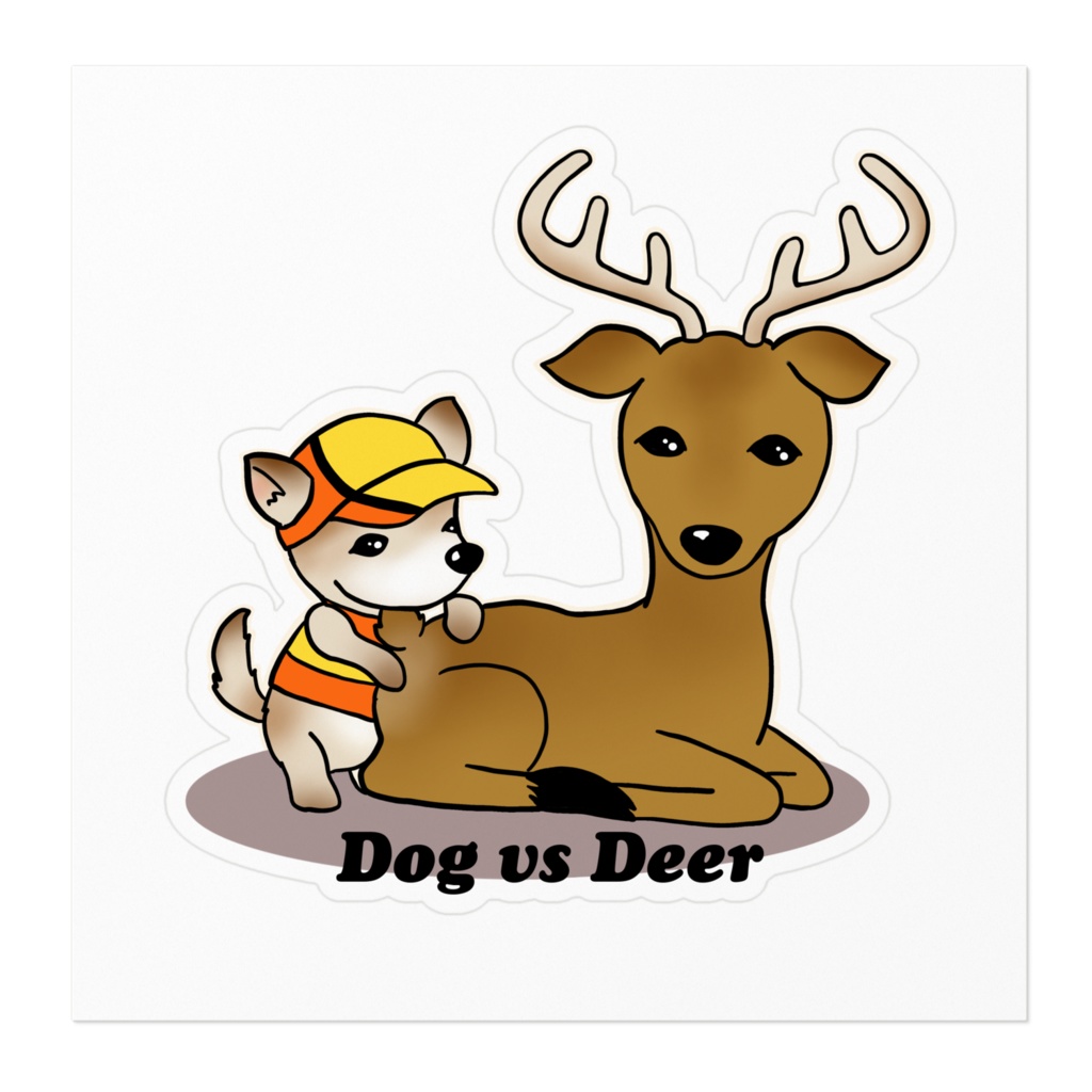Dog vs Deerステッカー/抜きタイプ