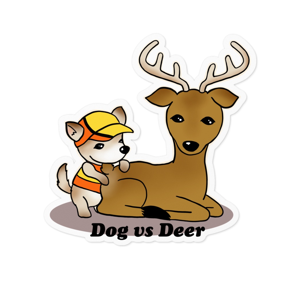 Dog vs Deerステッカー/抜きタイプ