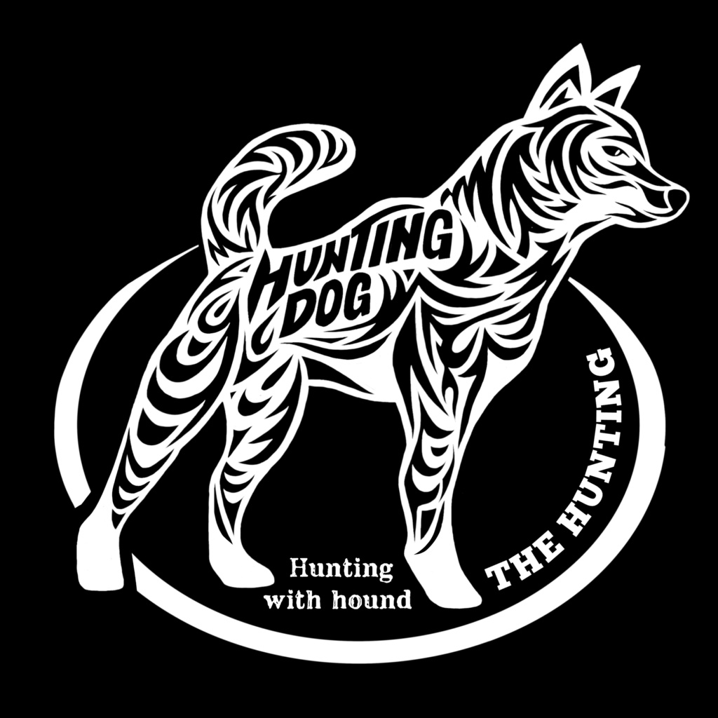 猟犬クリアステッカー/白