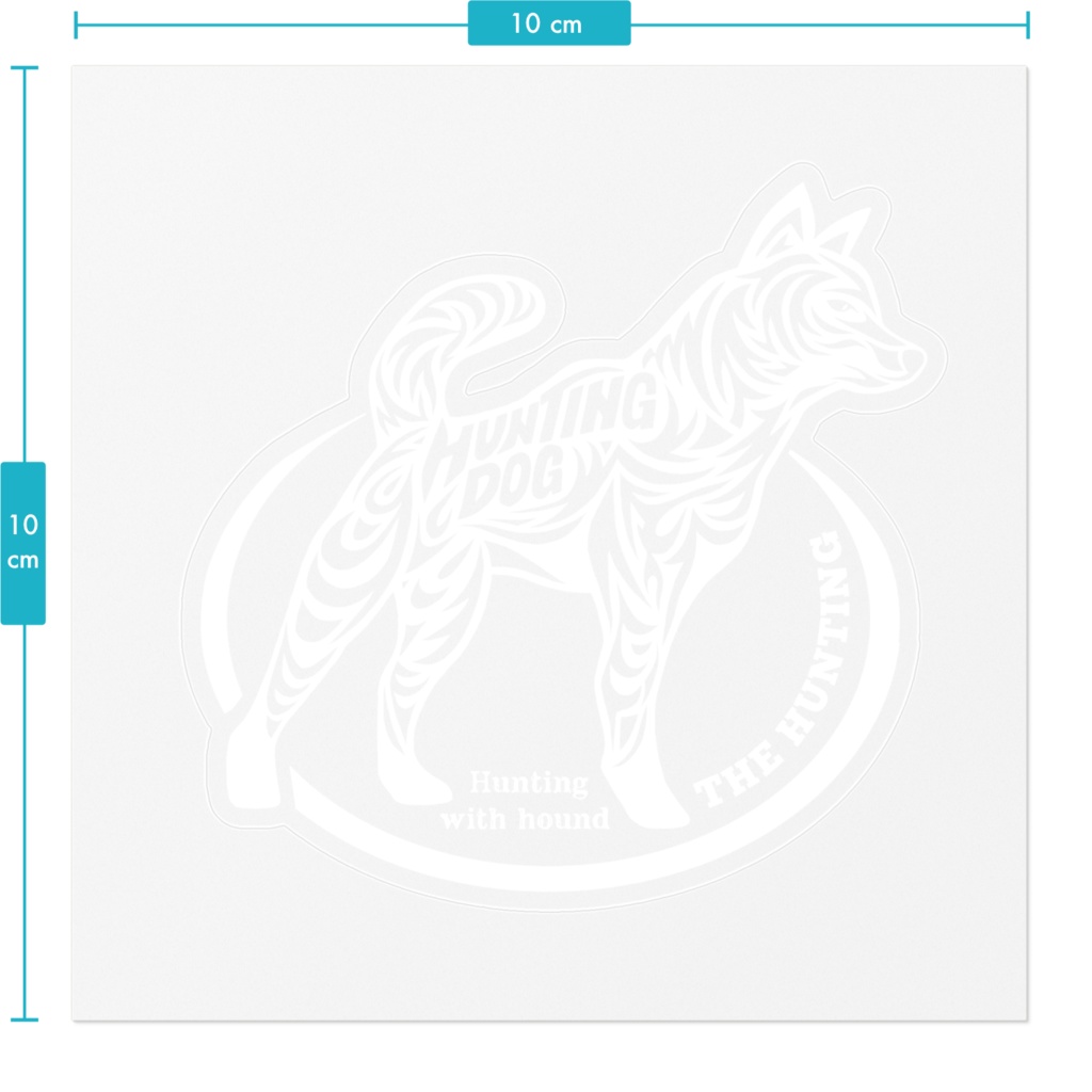 猟犬クリアステッカー/白