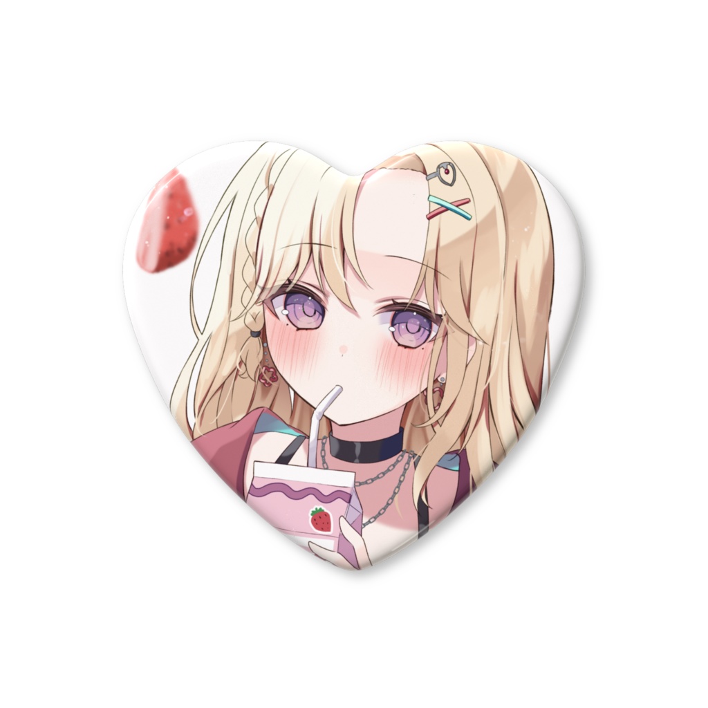 【バレンタイン期間限定】ななりーハート型缶バッジ🍓
