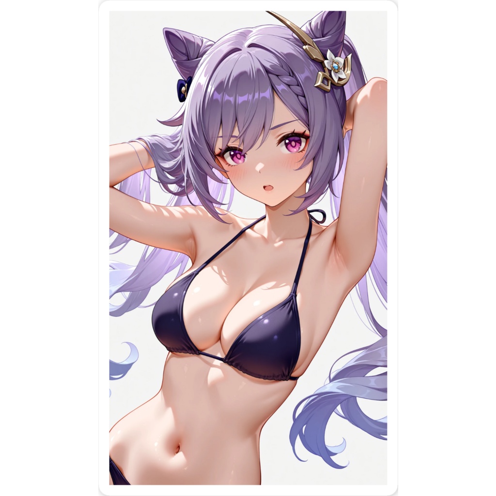 【原神】刻晴(黒ビキニのすがた)スマホステッカー