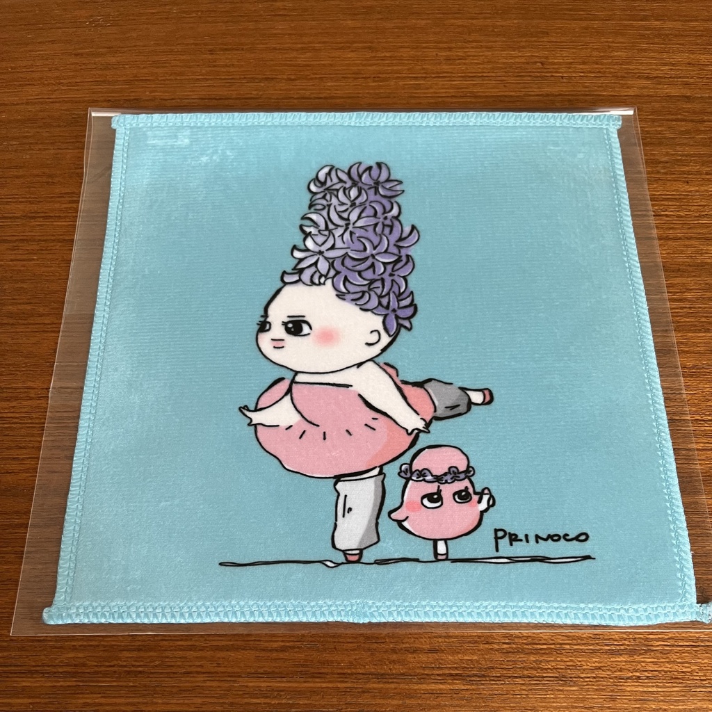 ぷりのこハンカチ　ヒヤシンス