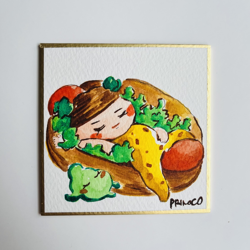 豆色紙3    いねむりドッグ🌭