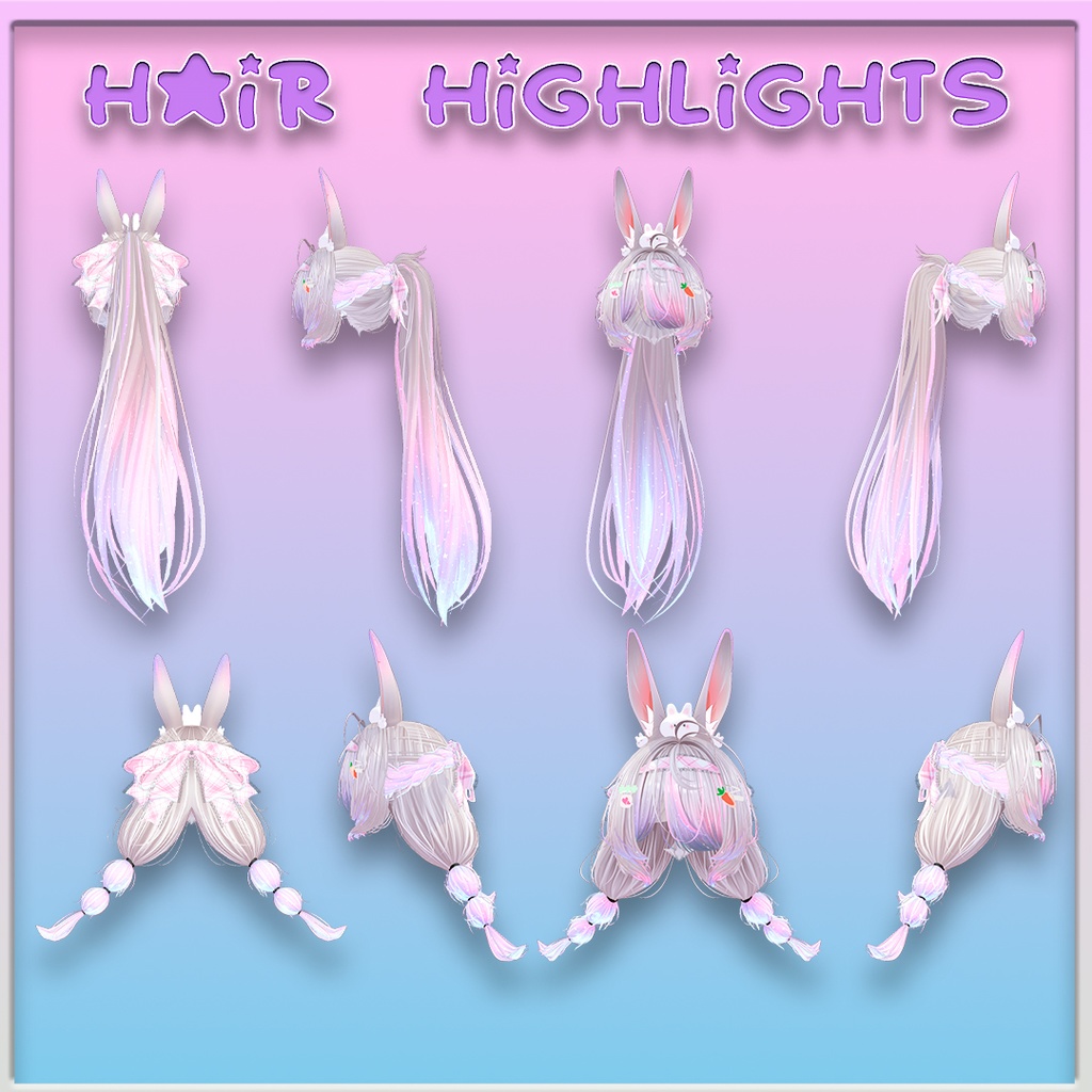 カワイイMAXツインポニーヘア Highlight galaxy texture