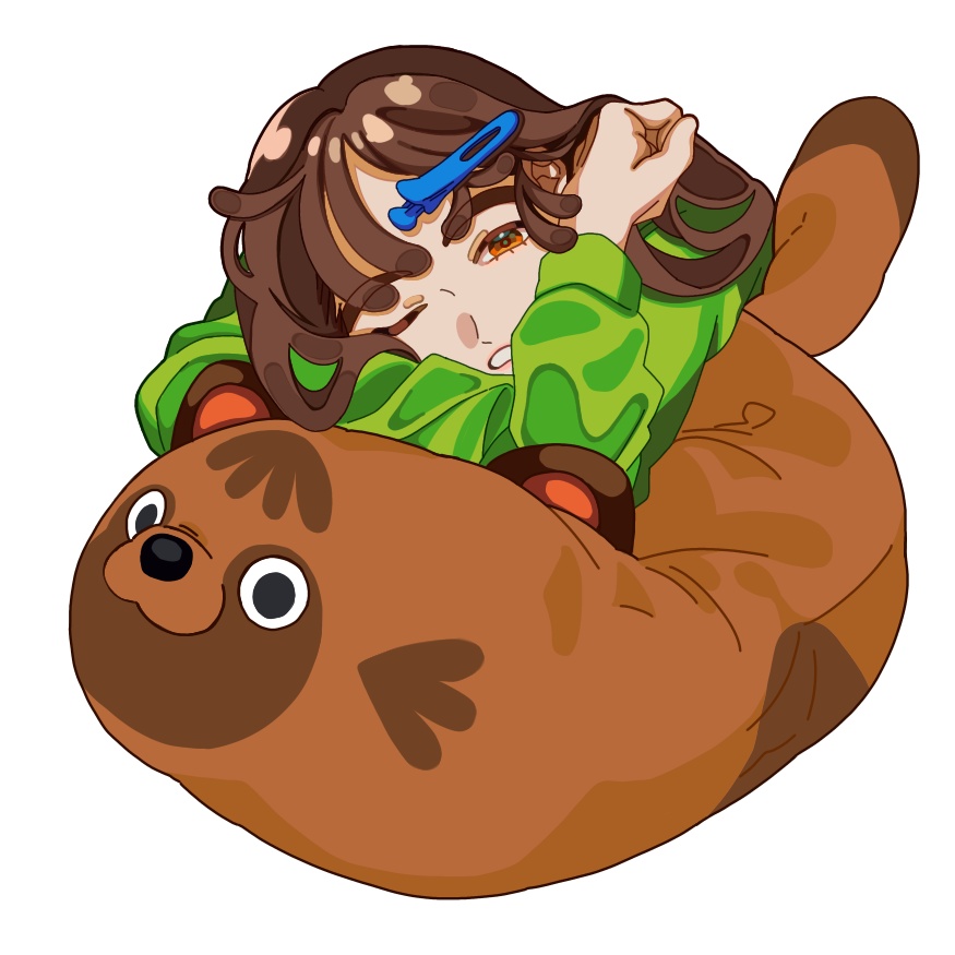 寝そべりクッション風みまもりクリップ　ver尾