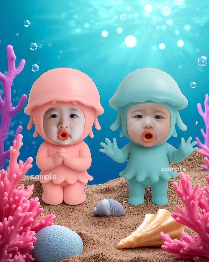 海の仲間ピクミリー素材セット|お得な6点セット(600円)🦀🦑🪼