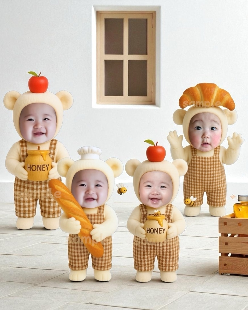 はちみつベーカリーのくまさん 素材4点セット🥖🥐🐝🍯