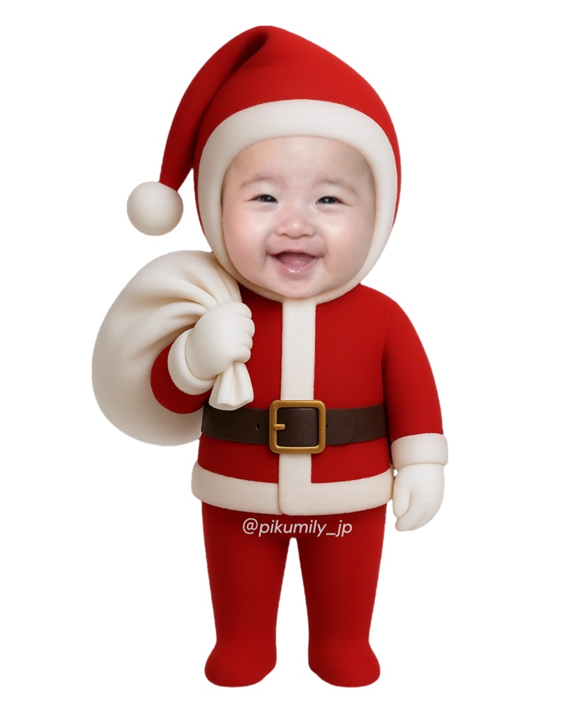 サンタさん&トナカイピクミリーセット🎄(背景透過PNG)