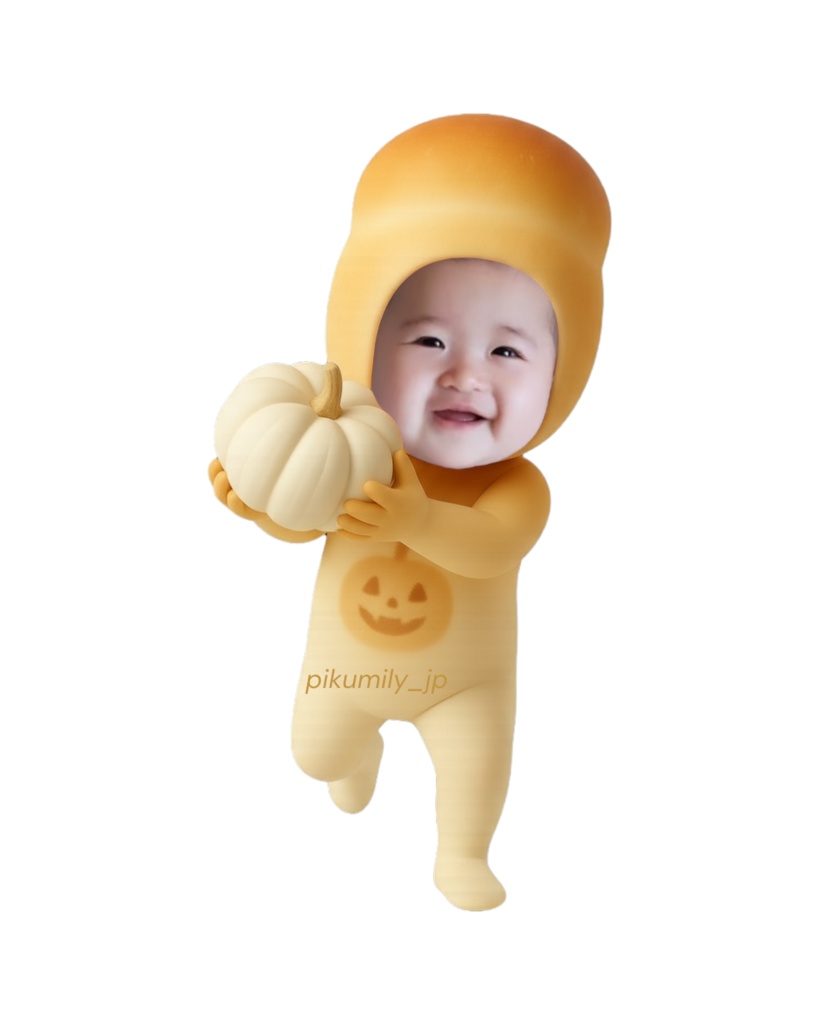 ハロウィンパンピクミリー🍞（パンプキンダッシュポーズ）